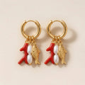 Coral Pendant Earrings