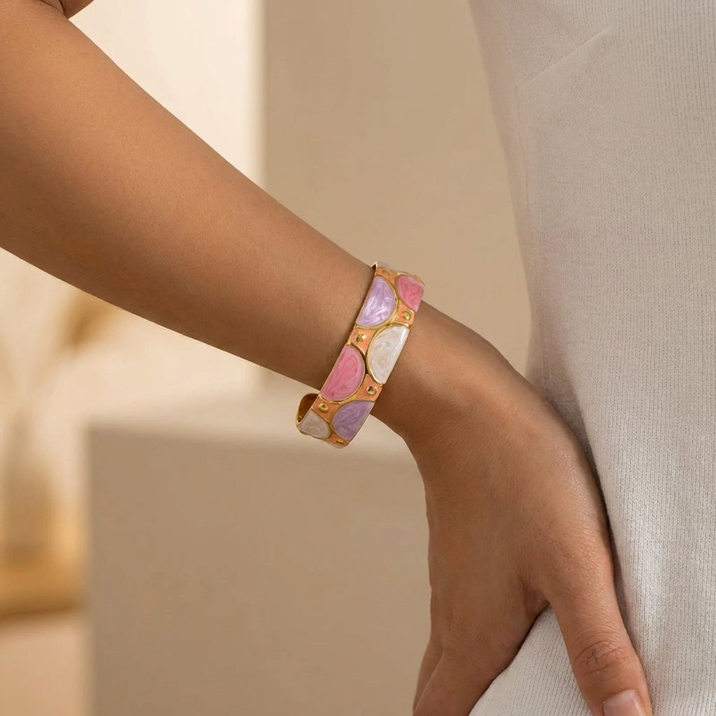 Colorful Half Circles Bangle Bracelet