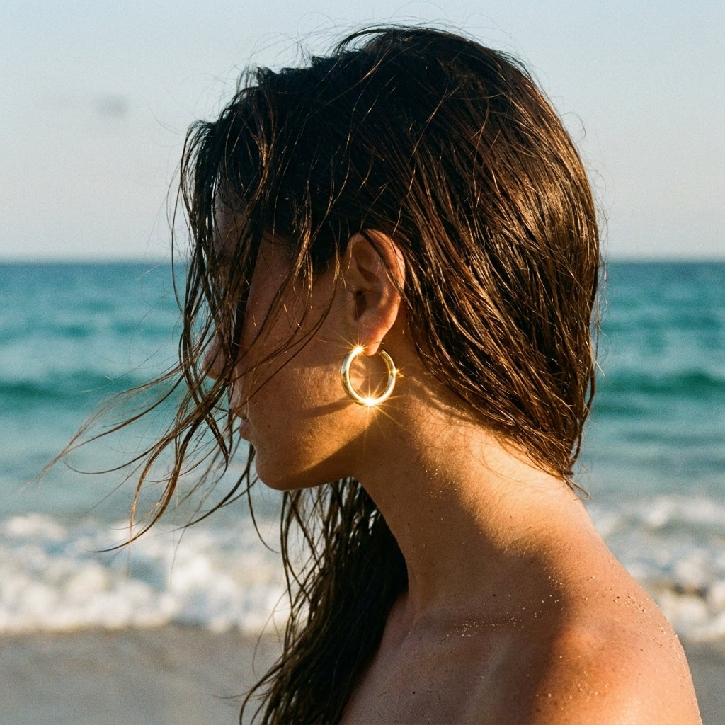 Chunky C-Shaped Hoop Earrings