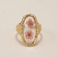 Dried Flower Resin Adjustable Ring