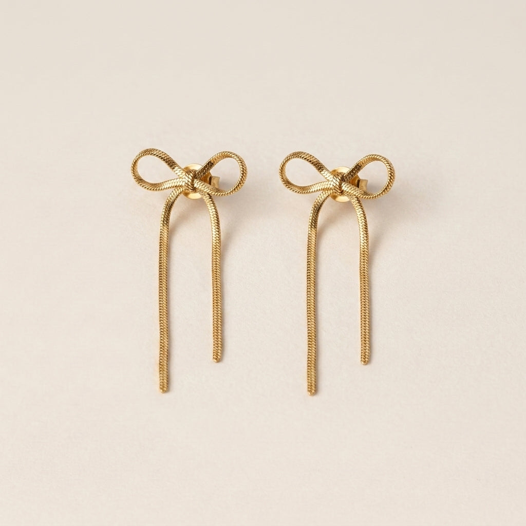 Gold Bow Earrings