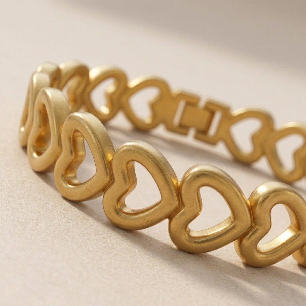 Heart Charm Bangle Bracelet