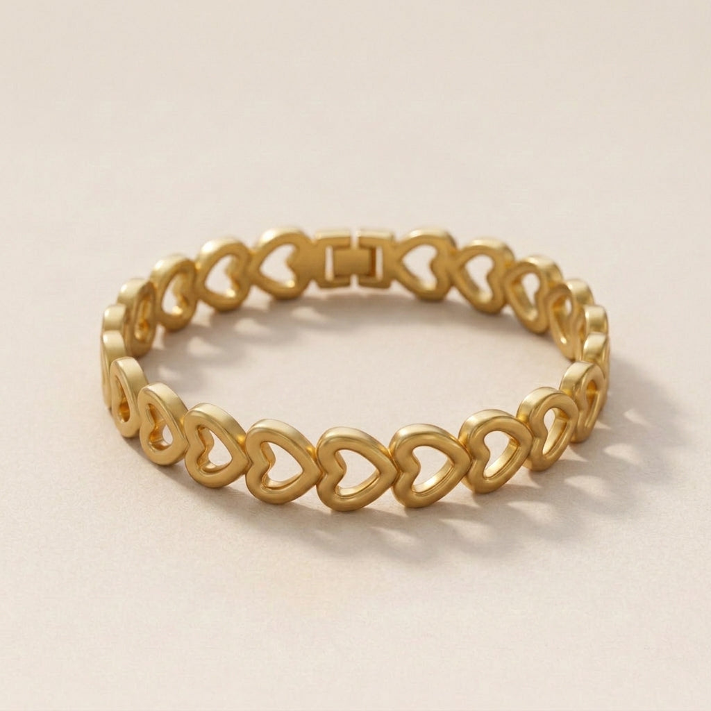 Heart Charm Bangle Bracelet