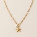 Gold Starfish & Pearl Necklace