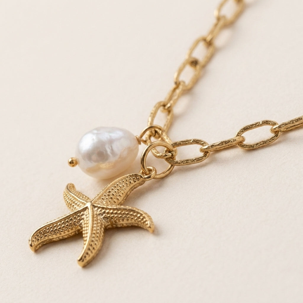 Starfish & Pearl Necklace