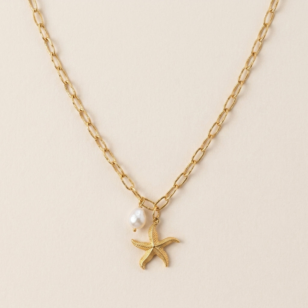 Starfish & Pearl Necklace