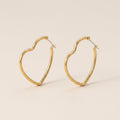 Open Heart Hoop Earrings