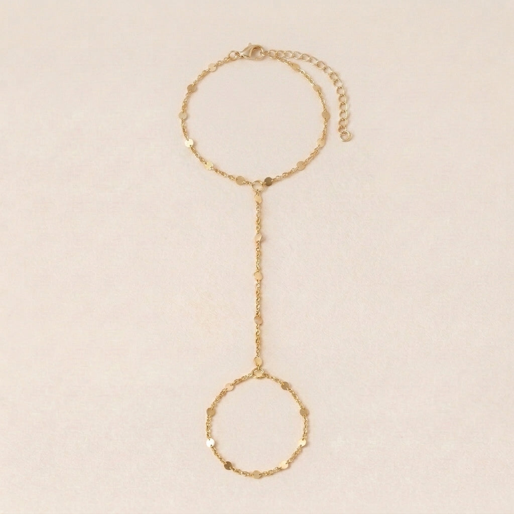 Elegant Gold Hand Chain Bracelet