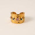 Textured Ring with Gemstones