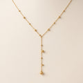 Elegant Y‑Drop Gold Bead Necklace