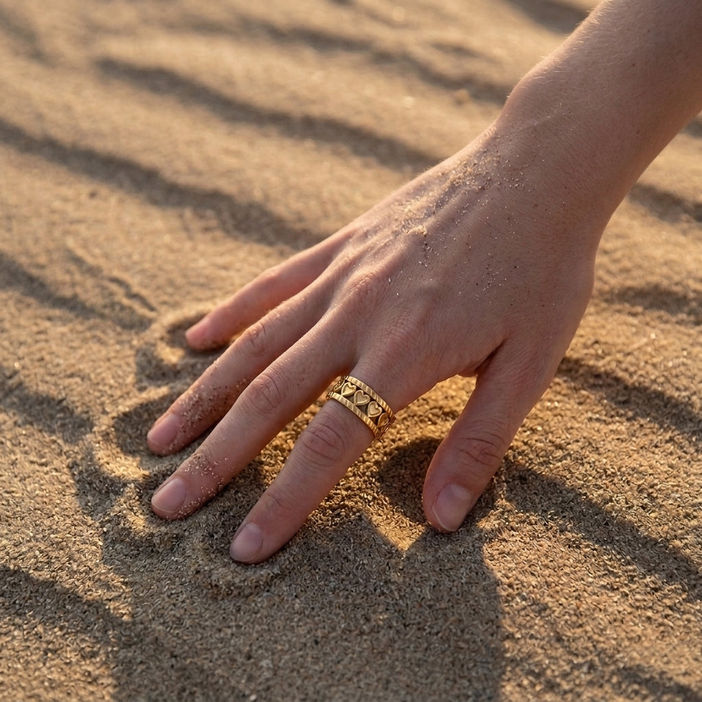 Hollow Heart Pattern Ring