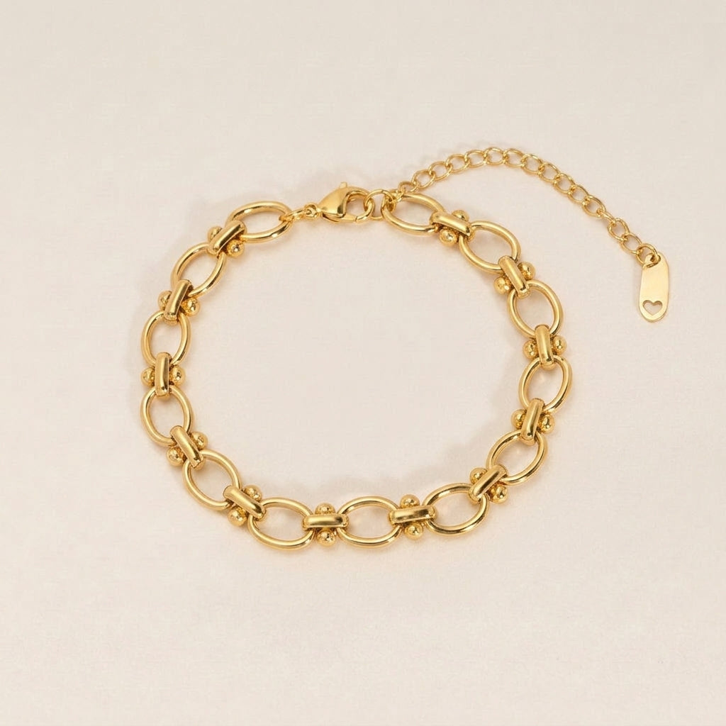Oval Link Beaded Bracelet