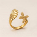 Starfish & Shell Ring