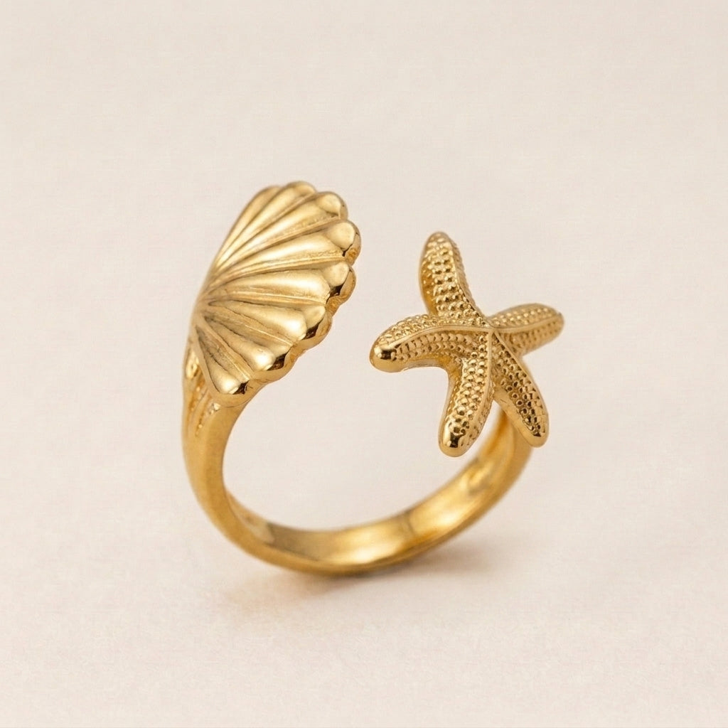 Starfish & Shell Ring