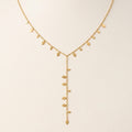 Gold Dangle Lariat Necklace