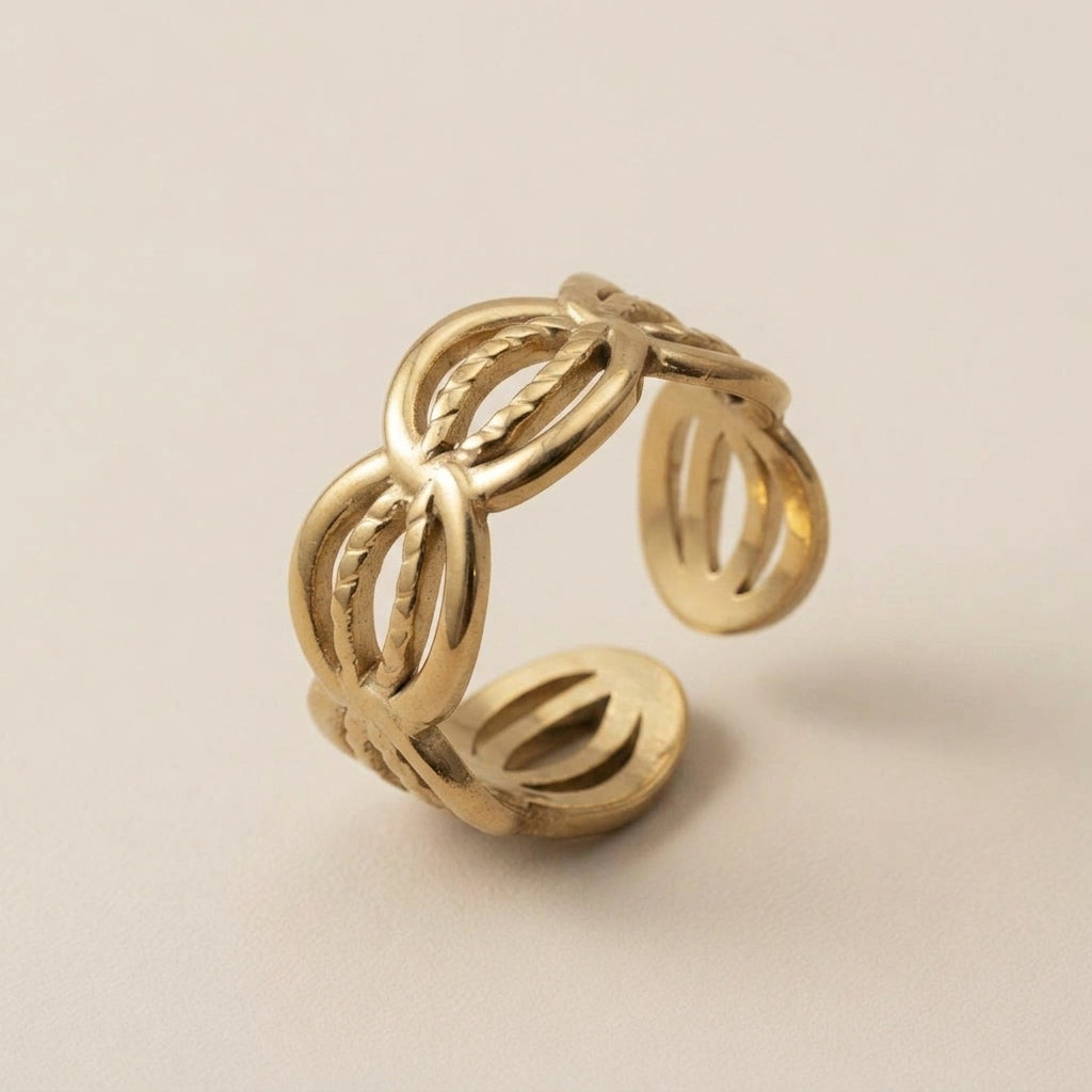 Adjustable Tree of Life Smiley Ring