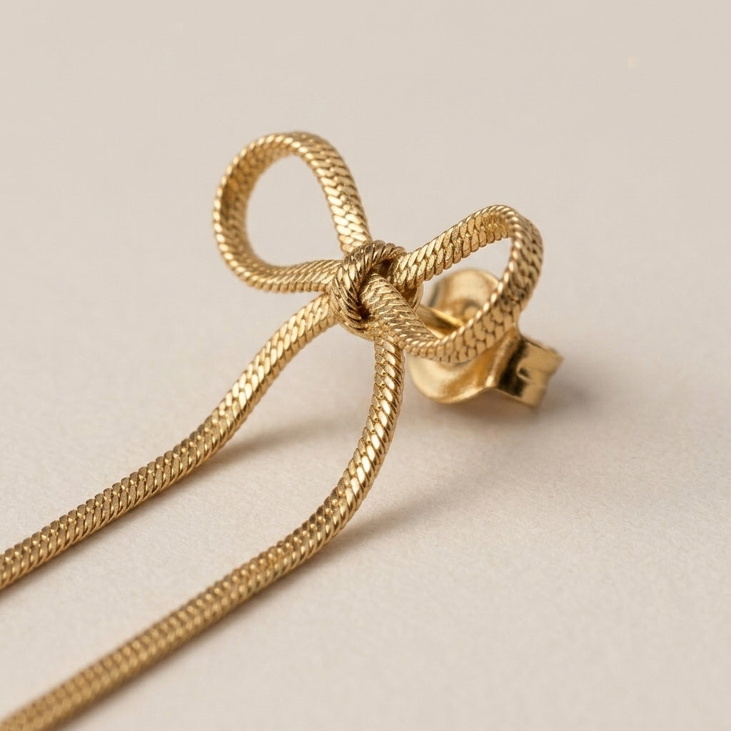 Gold Bow Earrings