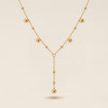 Beaded Ball Drop Gold Lariat Necklace