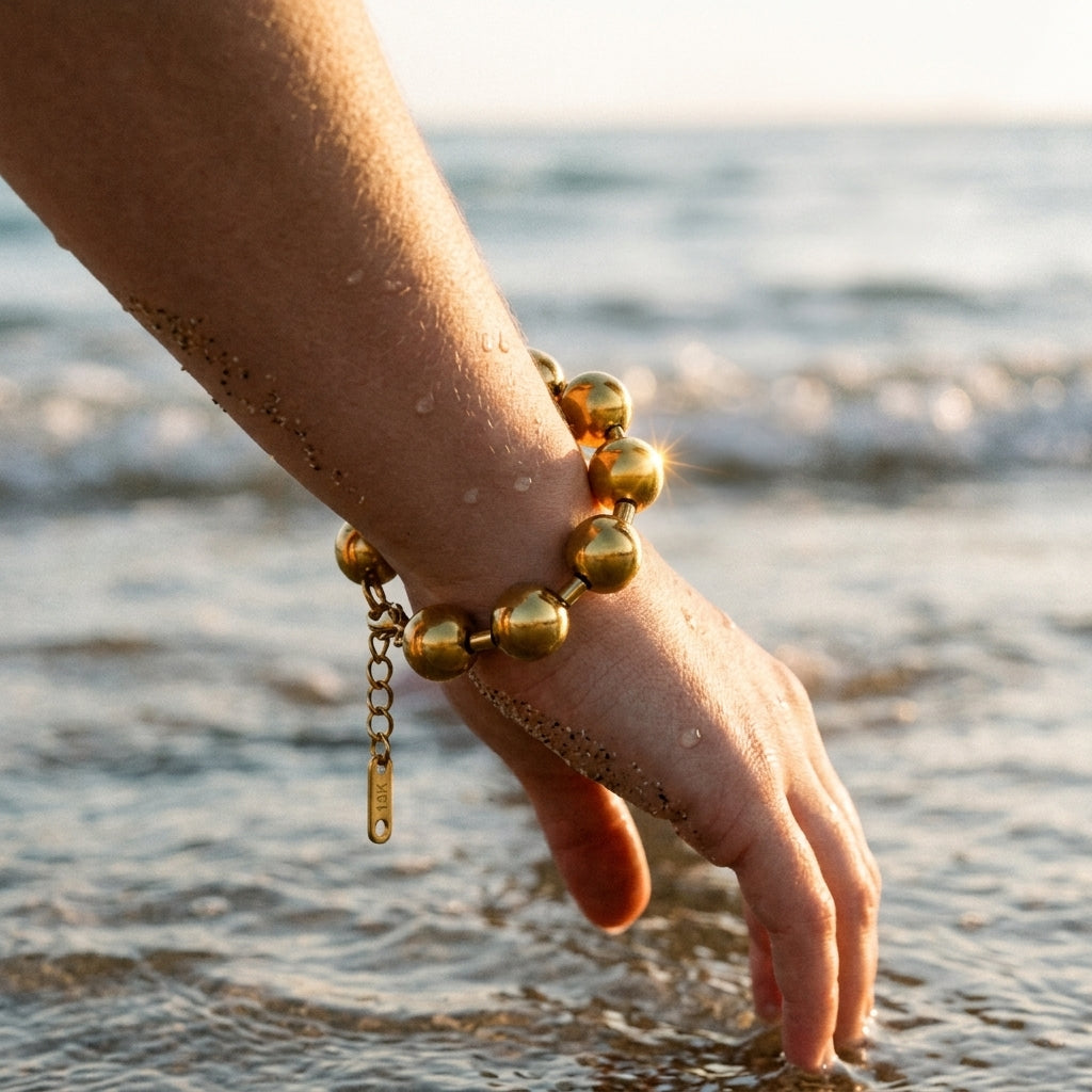 Large Beaded Link Bracelet