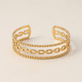 Stacked Beaded Link Bangle Bracelet