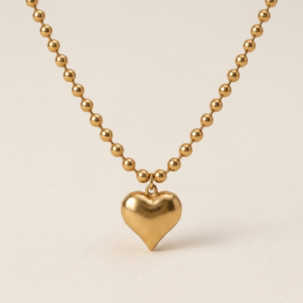 Chunky Heart Pendant Necklace