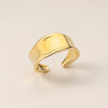 Wide Hammered Open Ring