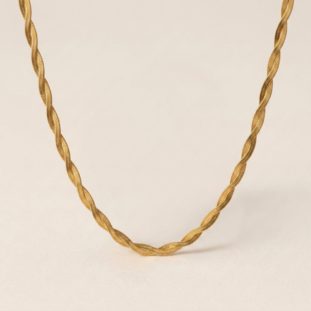 Twisted Flat Spiral Necklace