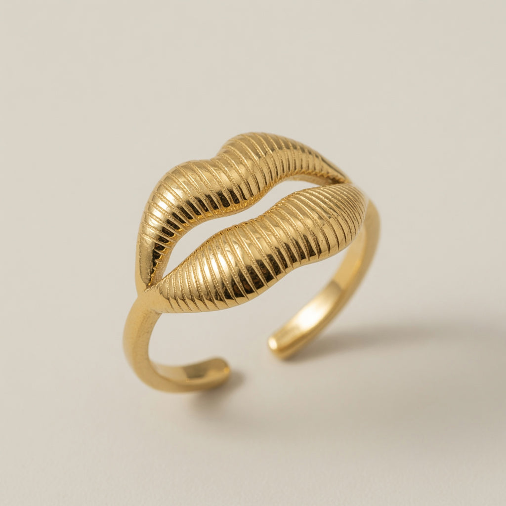 Vintage Gold Plated Geometric Open Ring