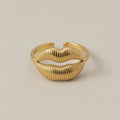 Vintage Gold Plated Geometric Open Ring