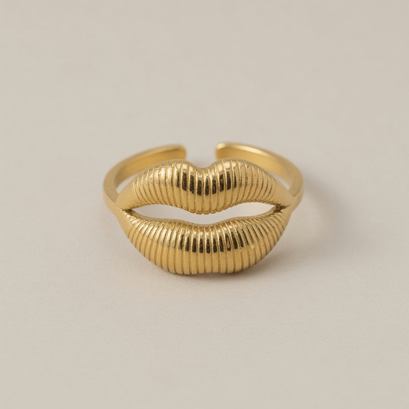 Vintage Gold Plated Geometric Open Ring