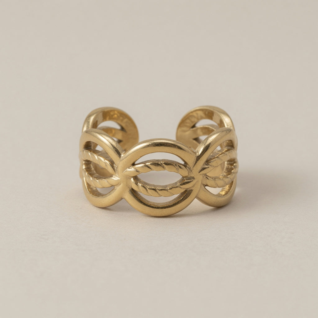Adjustable Tree Of Life Smiley Ring