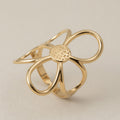 Flower Pearl Rhinestone Adjustable Ring