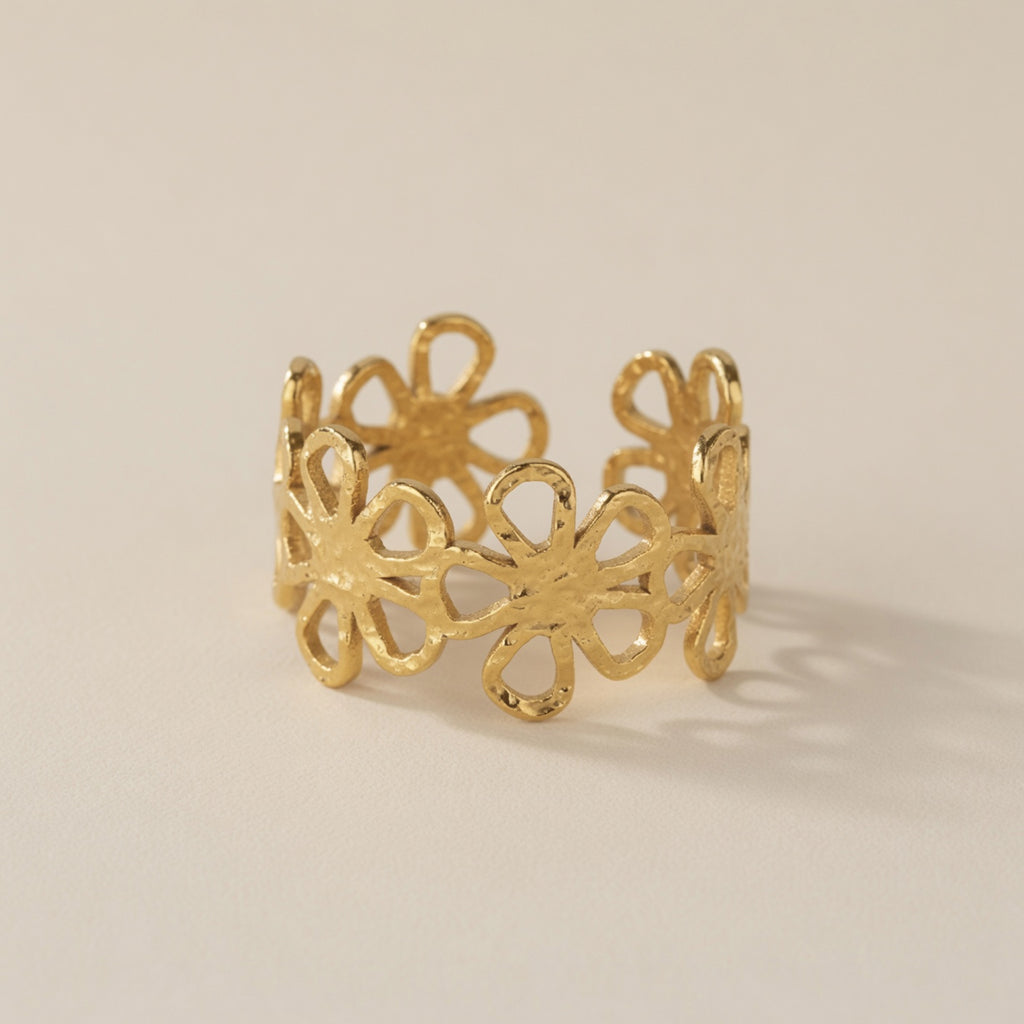 Stainless Steel Daisy Flower Rings