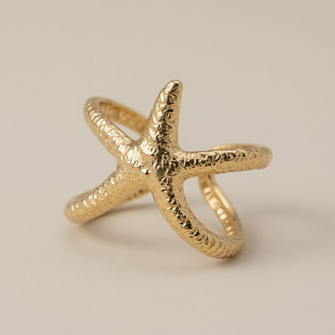 Starfish Shell Adjustable Ring