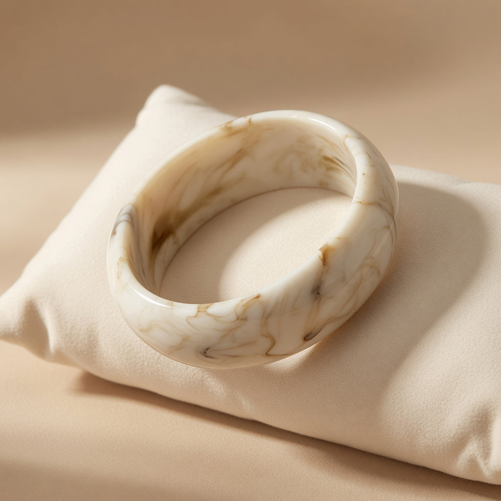 Vintage Marble Resin Bangle Bracelet