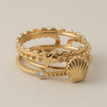 Multi Layer Stackable Rings Gold Plated
