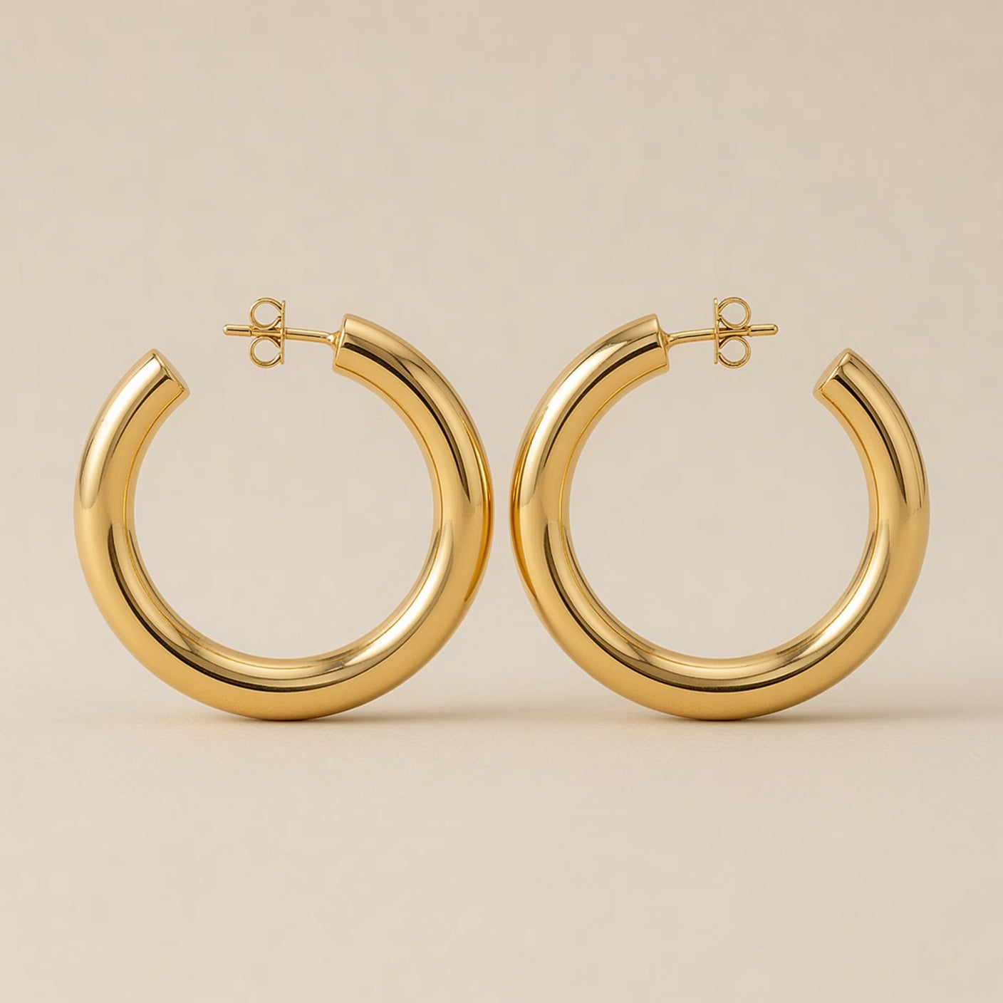 Chunky C-Shaped Hoop Earrings