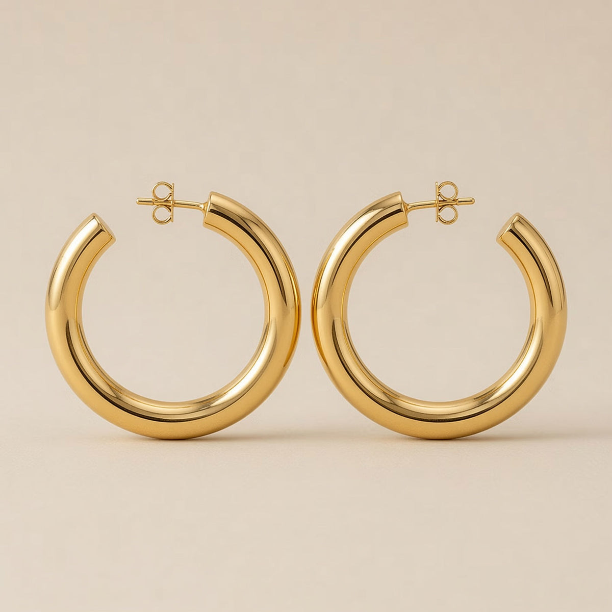 Chunky C-Shaped Hoop Earrings