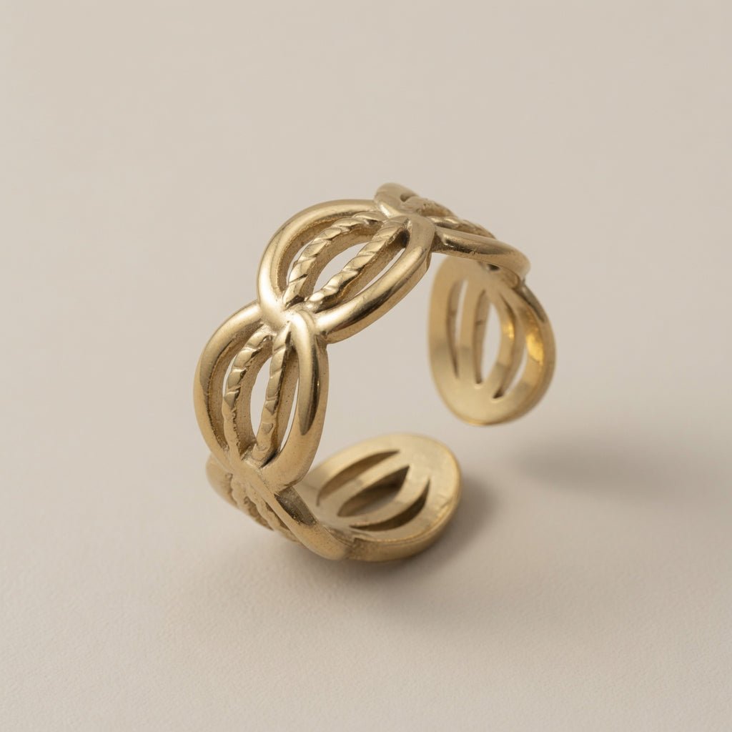 Adjustable Tree Of Life Smiley Ring