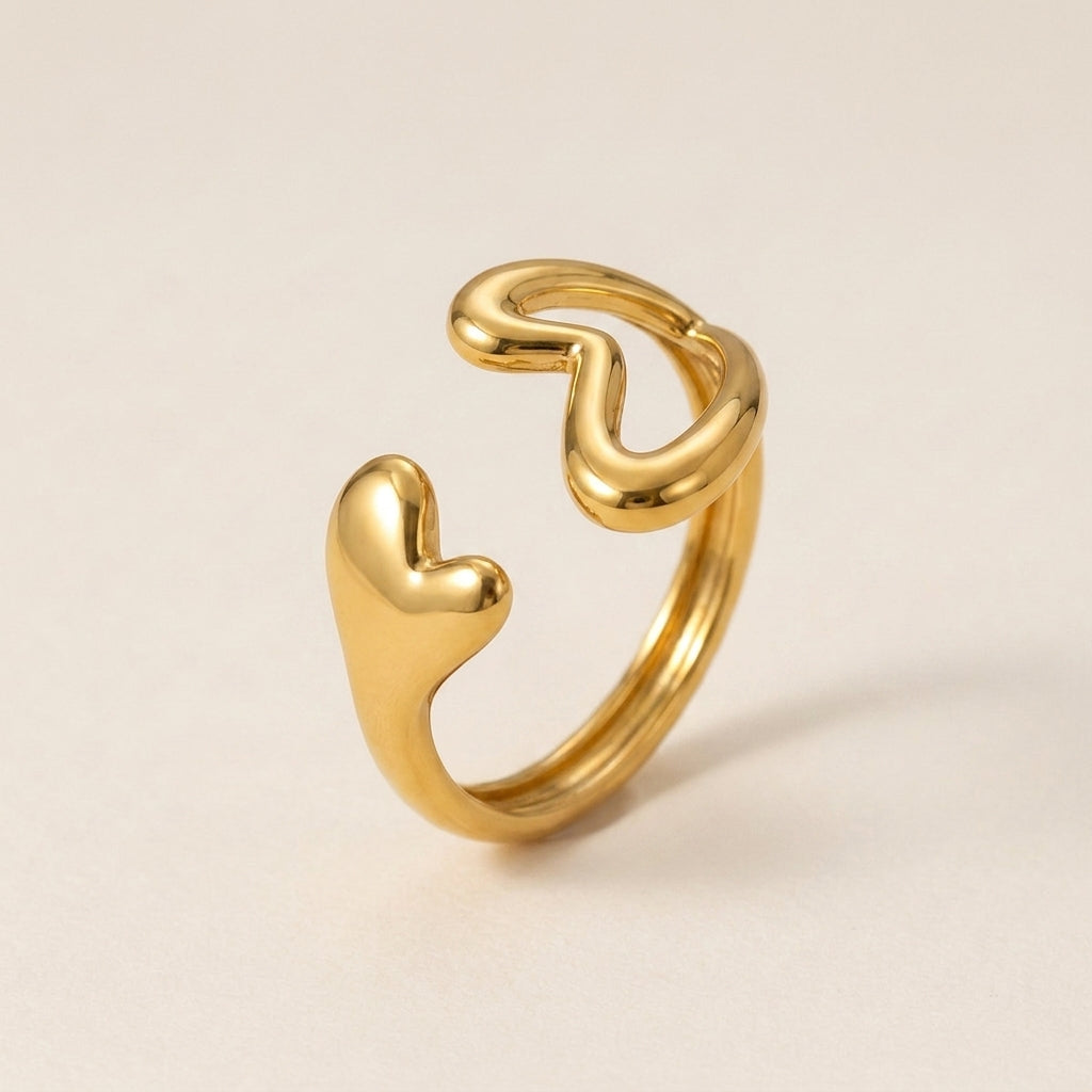 Double Open Heart Ring