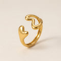 Double Open Heart Ring