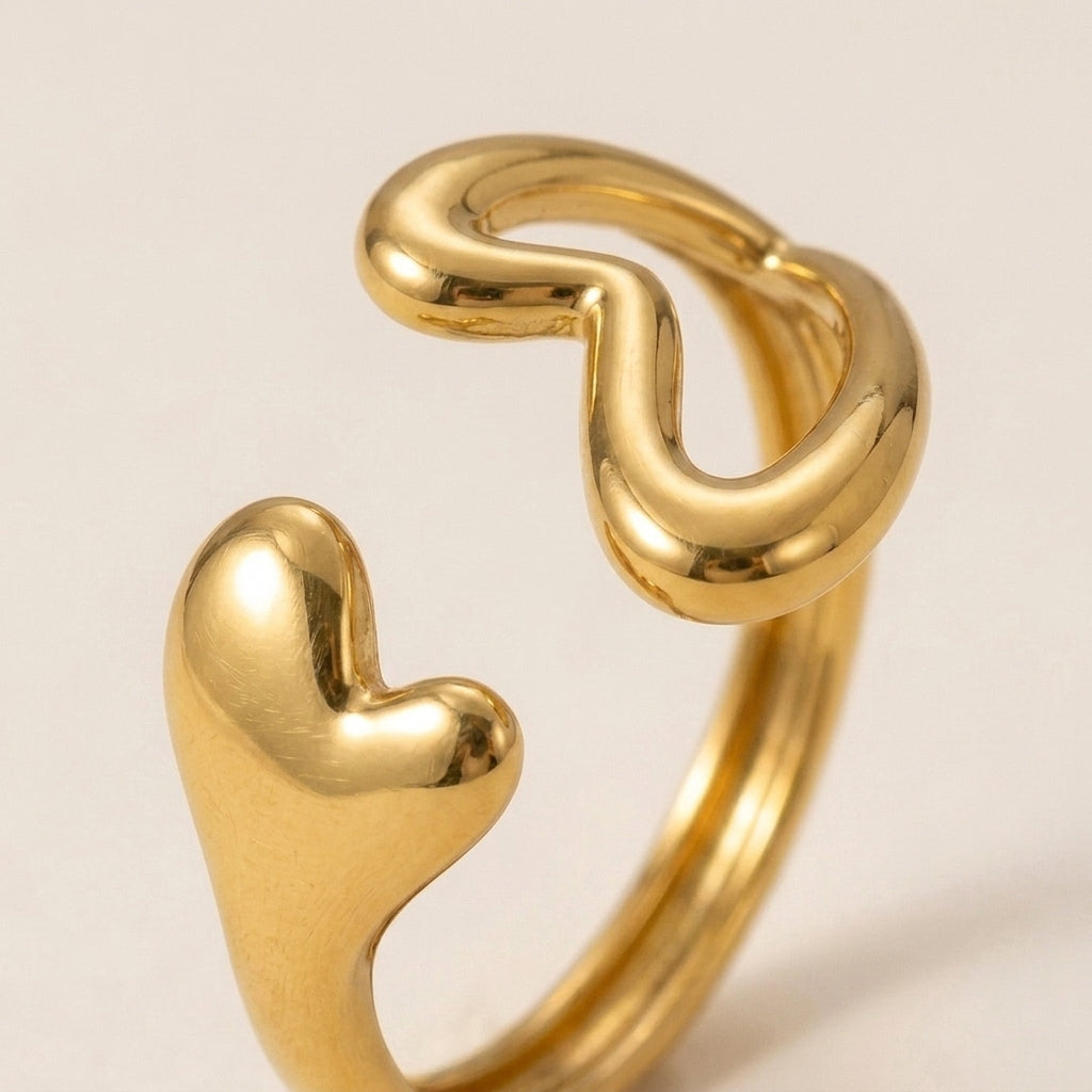 Double Open Heart Ring