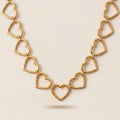Delicate Linked Heart Collar